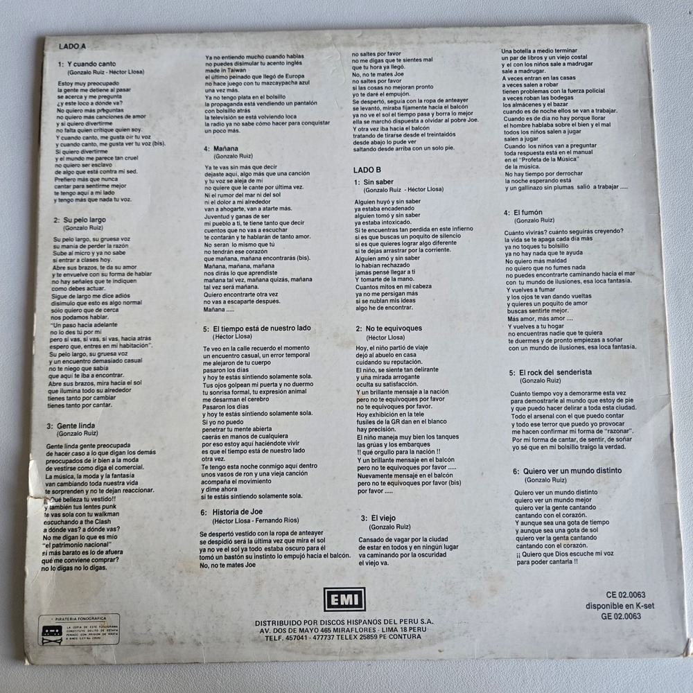 Anexo 3 Mañana 1988 Vinyl LP EMI Peru Rock Pop Gatefold - Picture 8 of 8